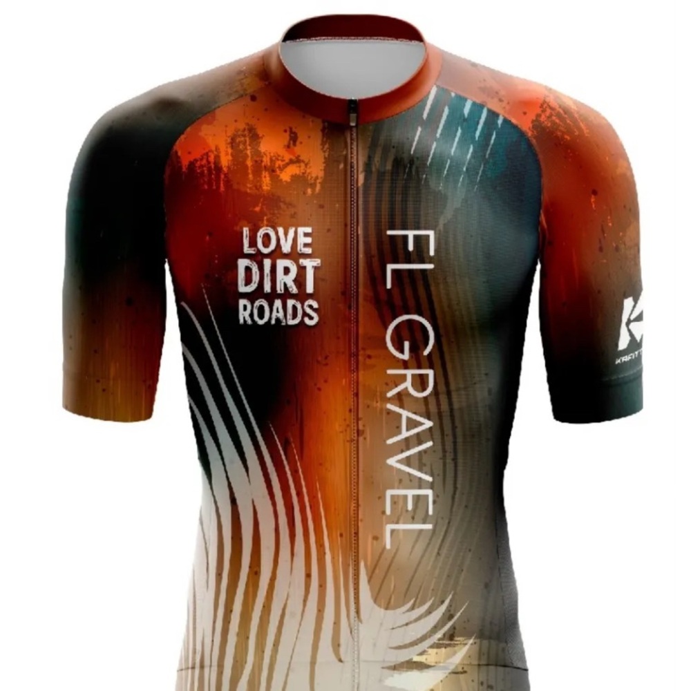 NWT KAFITT FL Gravel men’s Cycling Jersey Love Dirt Roads sz L new bike shirt